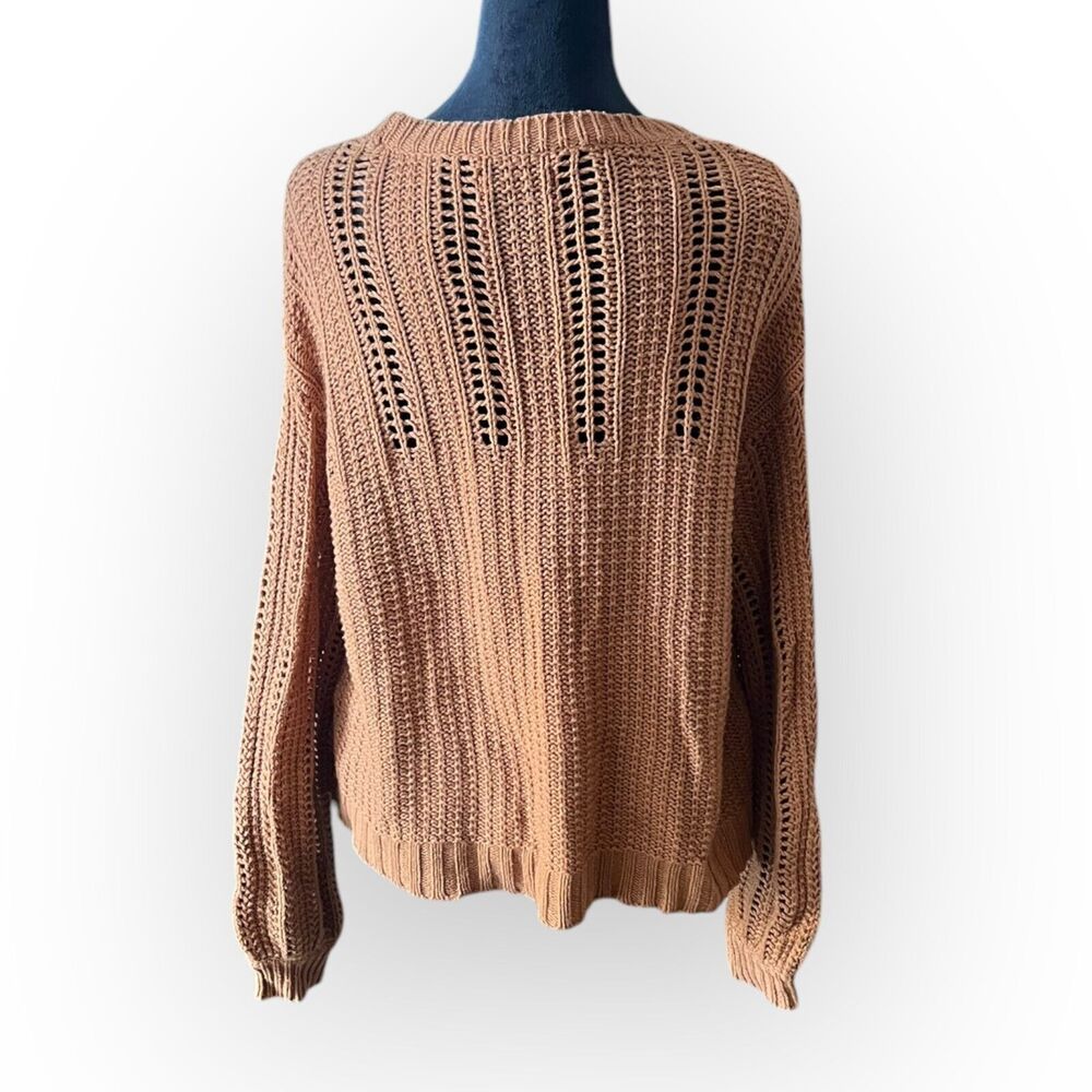 American Eagle Outfitters Women's Gold Chunky Knit Drop Shoulder Sweater Size S - Picture 3 of 13
